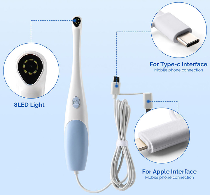 Dental Digital Intraoral Camera Type-C /Micro USB 2in1, 2.0MP Pixel